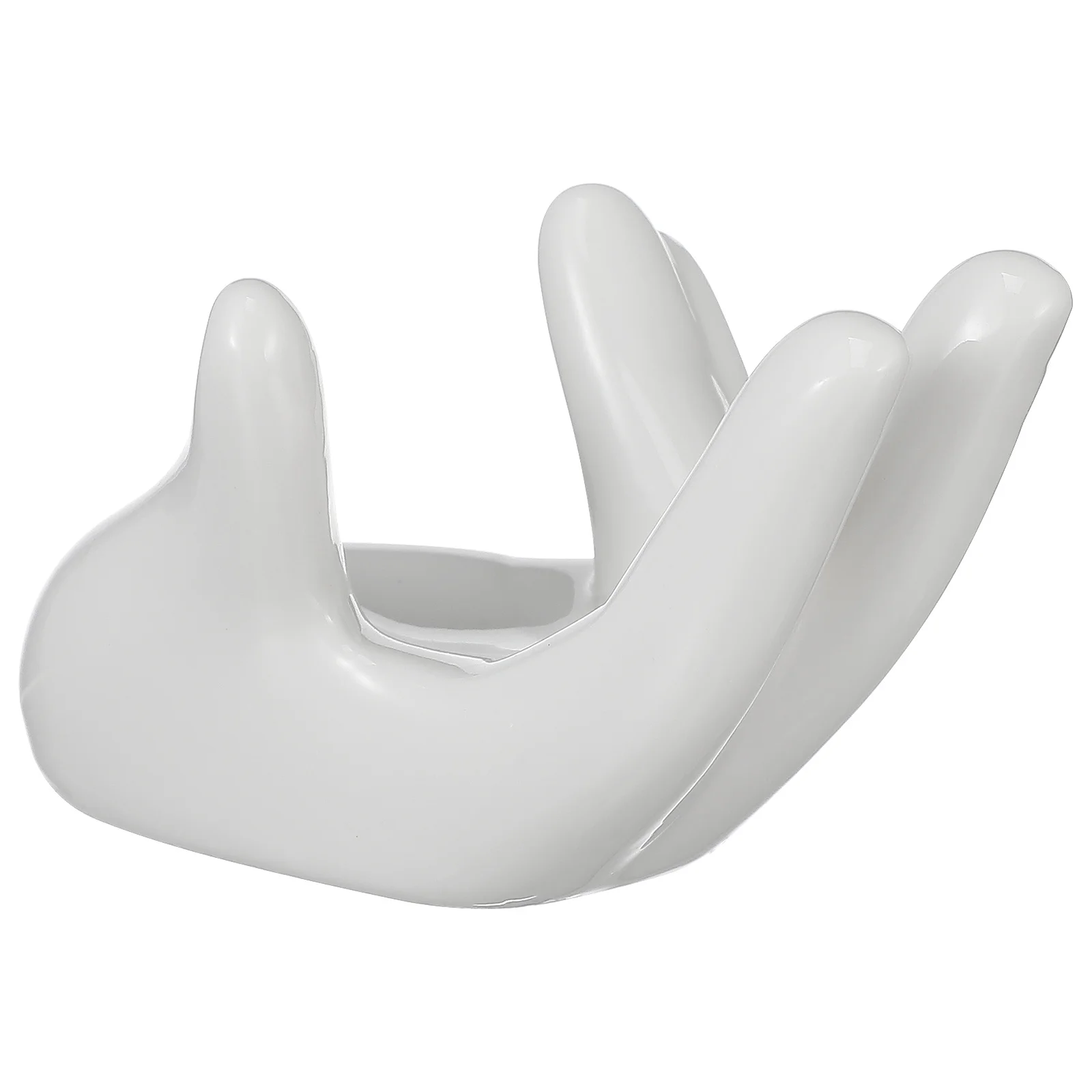 

1 шт., керамическая ручная ювелирная опора, гладкая поверхность, украшение для рабочего стола, стильная подставка для ювелирных изделий, керамическая рука для фотографий