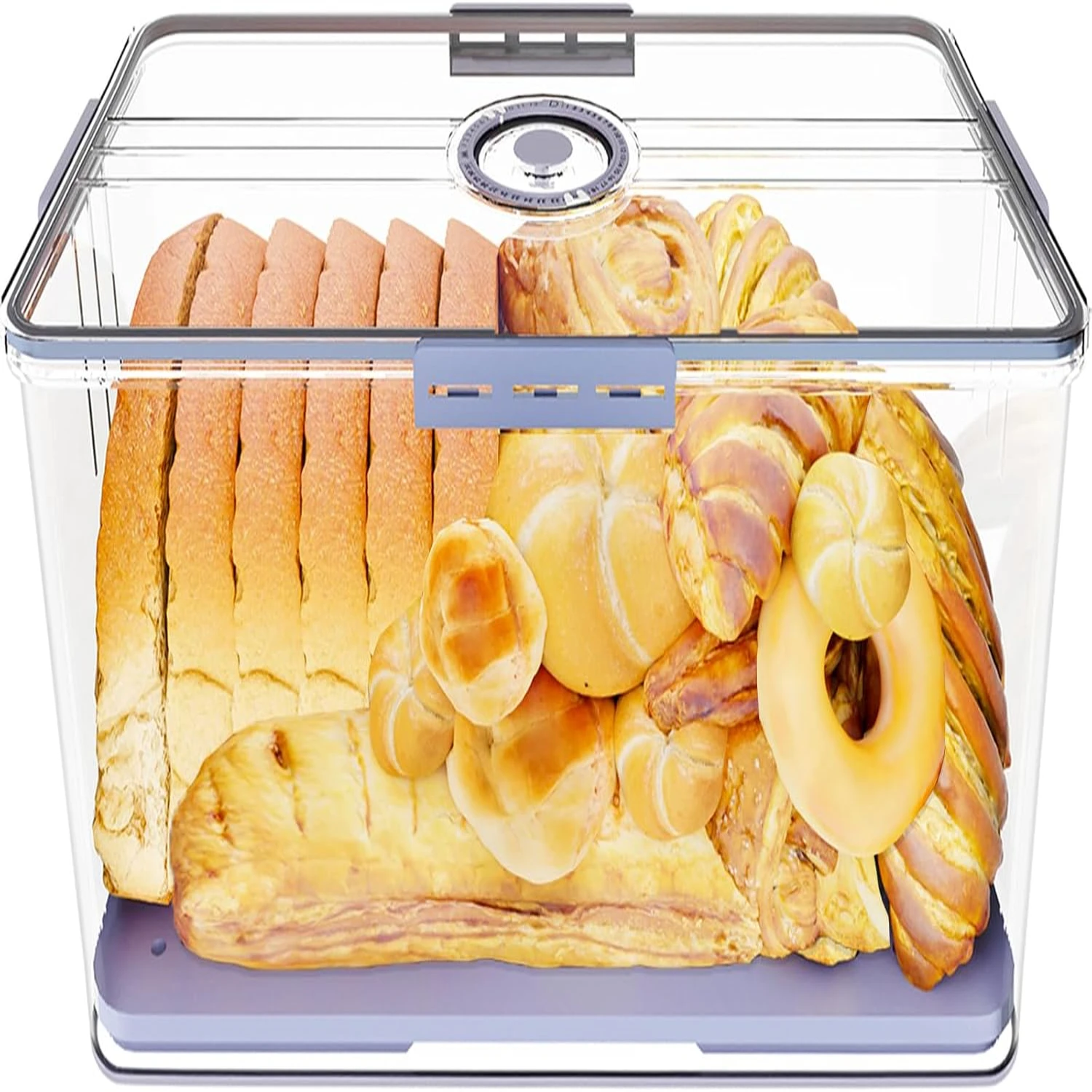 Extra Large Bread Box for  Counter Airtight, Bread  Container with Time Recording Lid for Homemade Bread, Bread  for Loaf, Toast