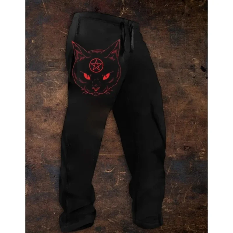 Men's Viking Retro Horde Celtic Odin Triangle 3D Printed Casual Pants with Drawstring Warmth Leg Tights Sports Pants