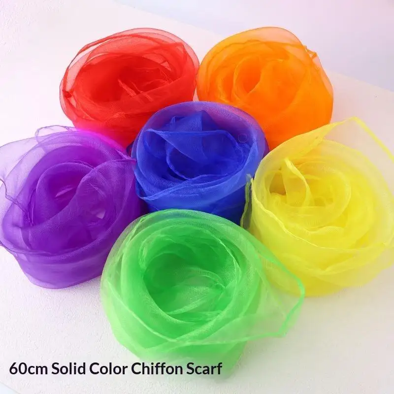 Juggling Silk Scarves Square Chiffon Soft Lightweight Bright Vibrant Colors for Dance Magic Tricks Kids Sensory Play 10/12Pcs