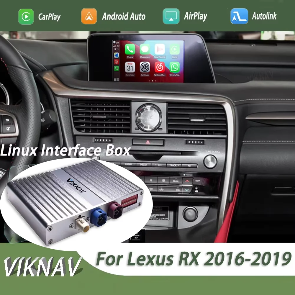 Viknav Linux Interface Box For Lexus RX 2016 2017 2018 2019 8 Inch Screen Wireless Apple CarPlay Android Auto