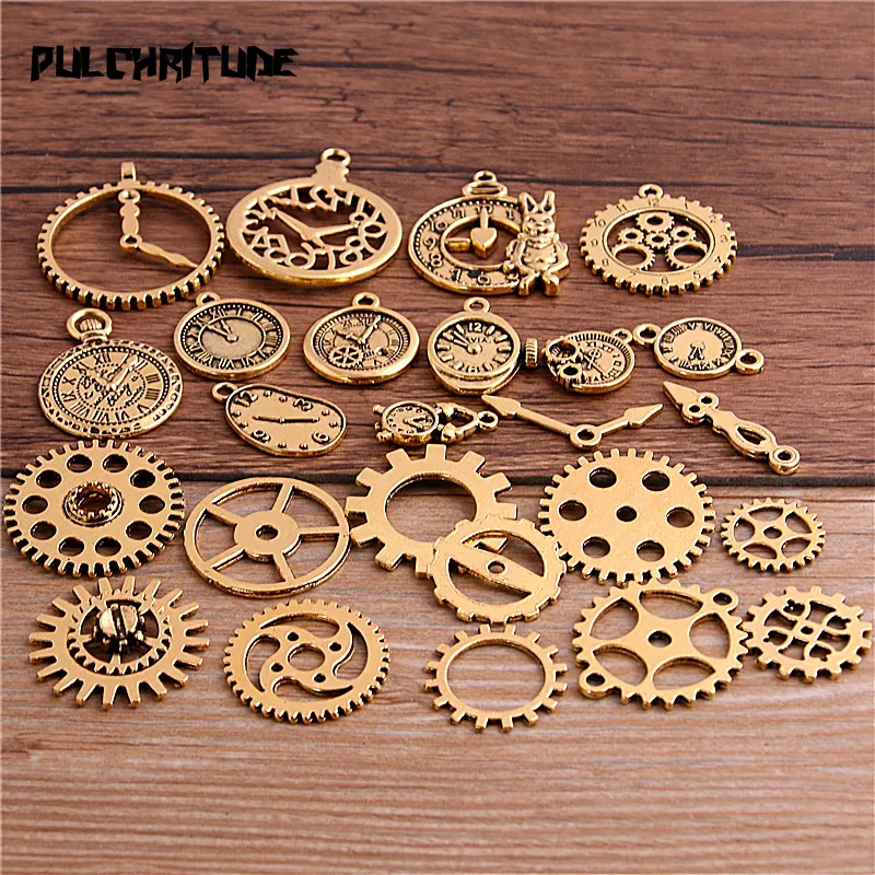 Pulchritude Casuale 20 Pcs Del Metallo Dell\'annata Steampunk Pendenti E Ciondoli Accessori Fai da Te Orologio & Del Pendente Gear Pendenti E