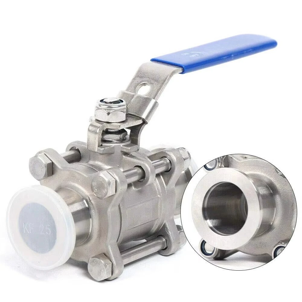 KF40 صمام كروي عالي الفراغ يدوي من المصنع مباشرة صمام كروي من الفولاذ المقاوم للصدأ عالي الفراغ مع عملية يدوية