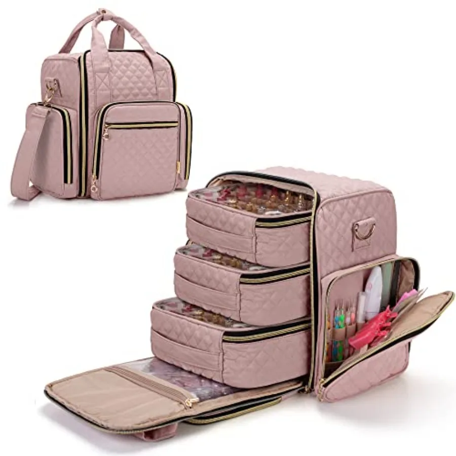 

Органайзер для лаков для ногтей на 72 флакона, кейс для лаков с 3 съемными сумками и карманами для хранения инструментов, запатентовано (Патент заявлен)