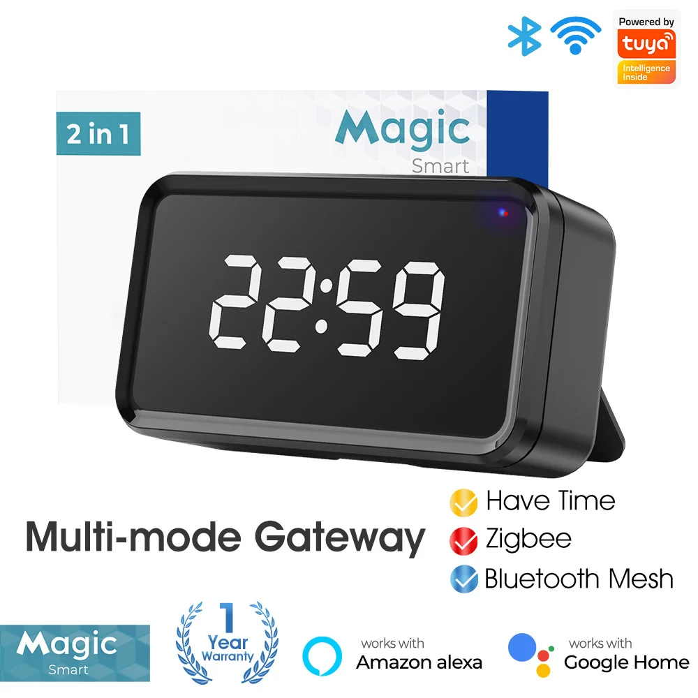 Magic Tuya Zigbee Bluetooth 2 in 1 Multi-mode Wireless Smart Gateway Mobile App Time Remote Control Gateway Support Google Alexa