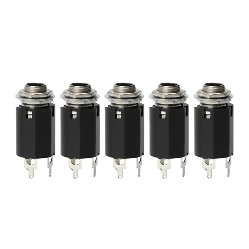 

5Pcs Electric Guitar 6.35mm Output Plate 3Pin Connector Guitar Endpin