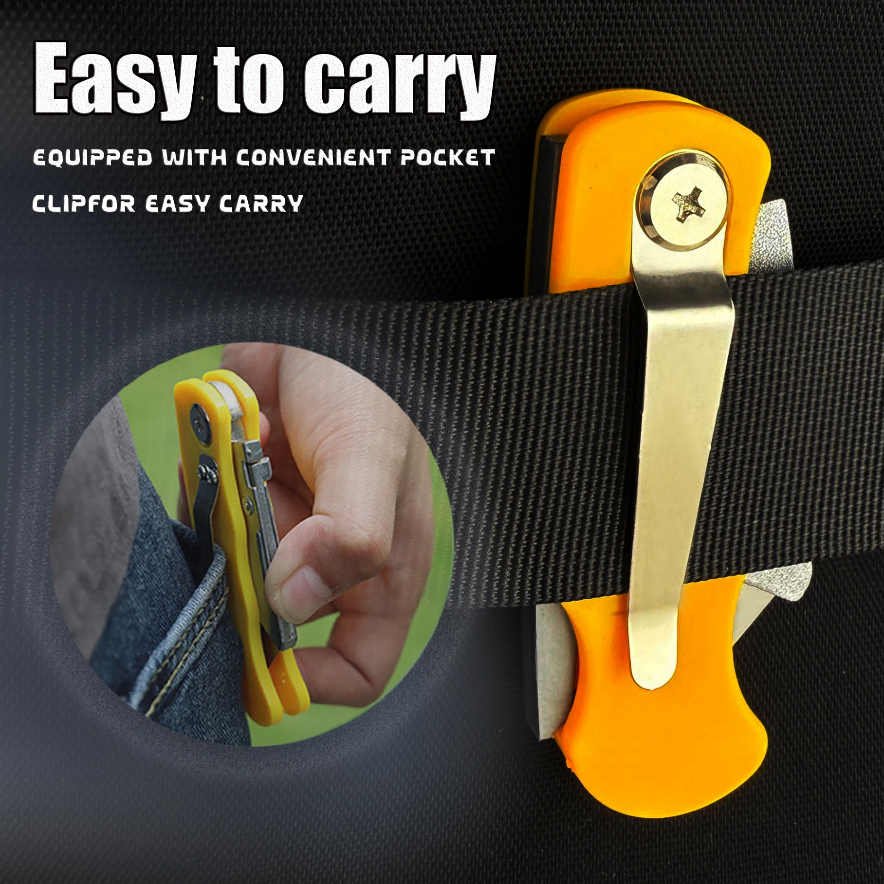 1PCS Folding Utility Knife, Quick-change Box Cutter for Cardboard and Boxes, Box Cutter Knife with Metal Clip, Back-lock Design