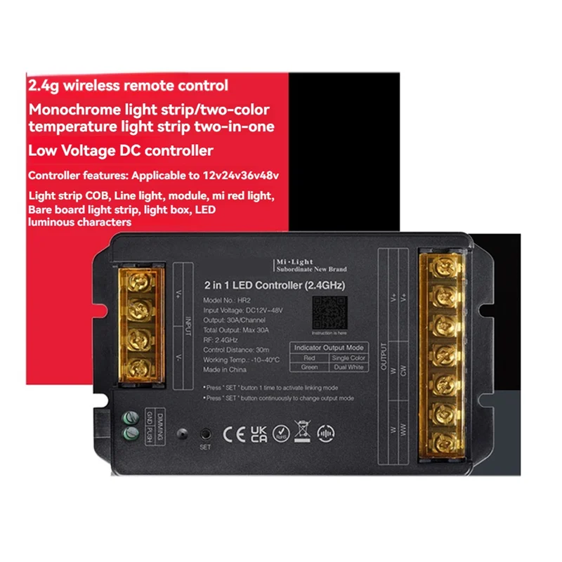 AF91-LED Controller 2IN1 2.4Gwifi + RF Controller Grote Stroom Max 30A Voor Enkele Kleur/Dual Wit/RGB/RGBW/RGB/CCT Led Strip