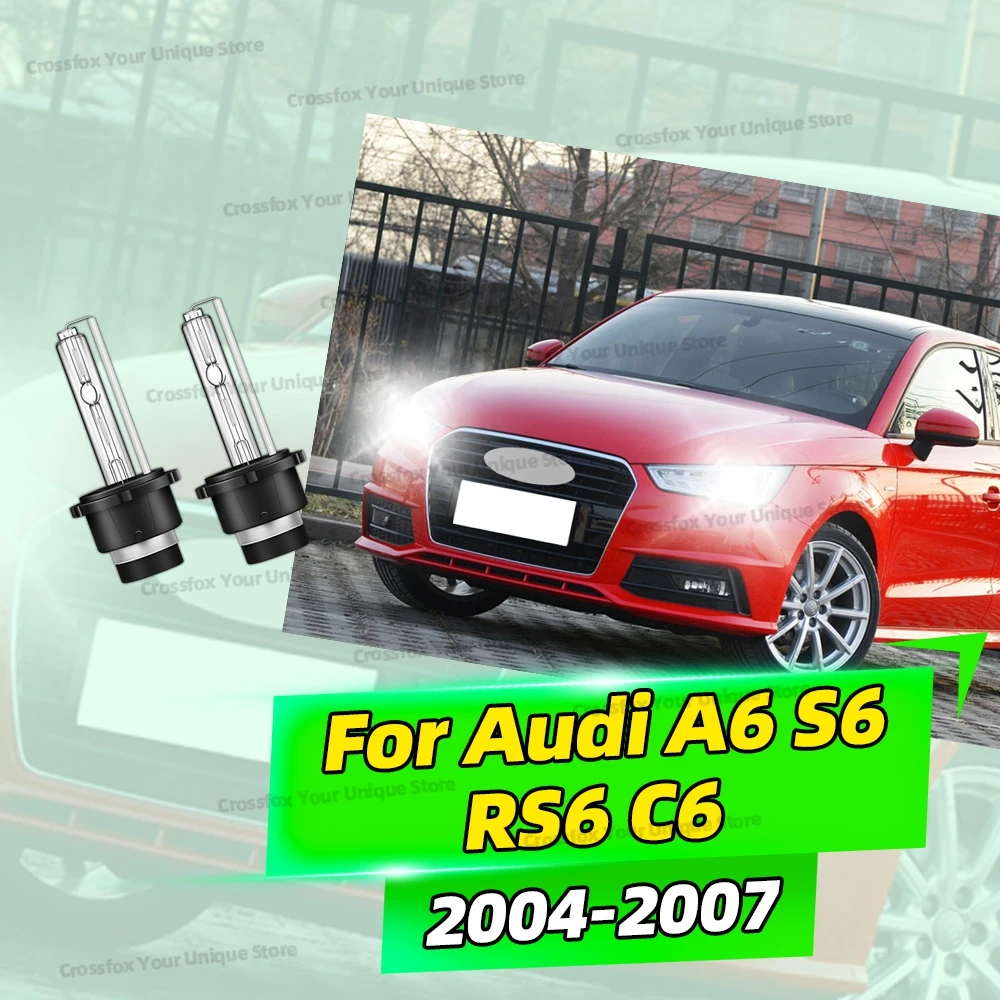 

2Pcs HID Xenon D2S D2 6000K 8000K 10000K For Audi A6 S6 RS6 C6 2004 2005 2006 2007 Auto Headlight Bulbs 35W 12V Front Head Lamps