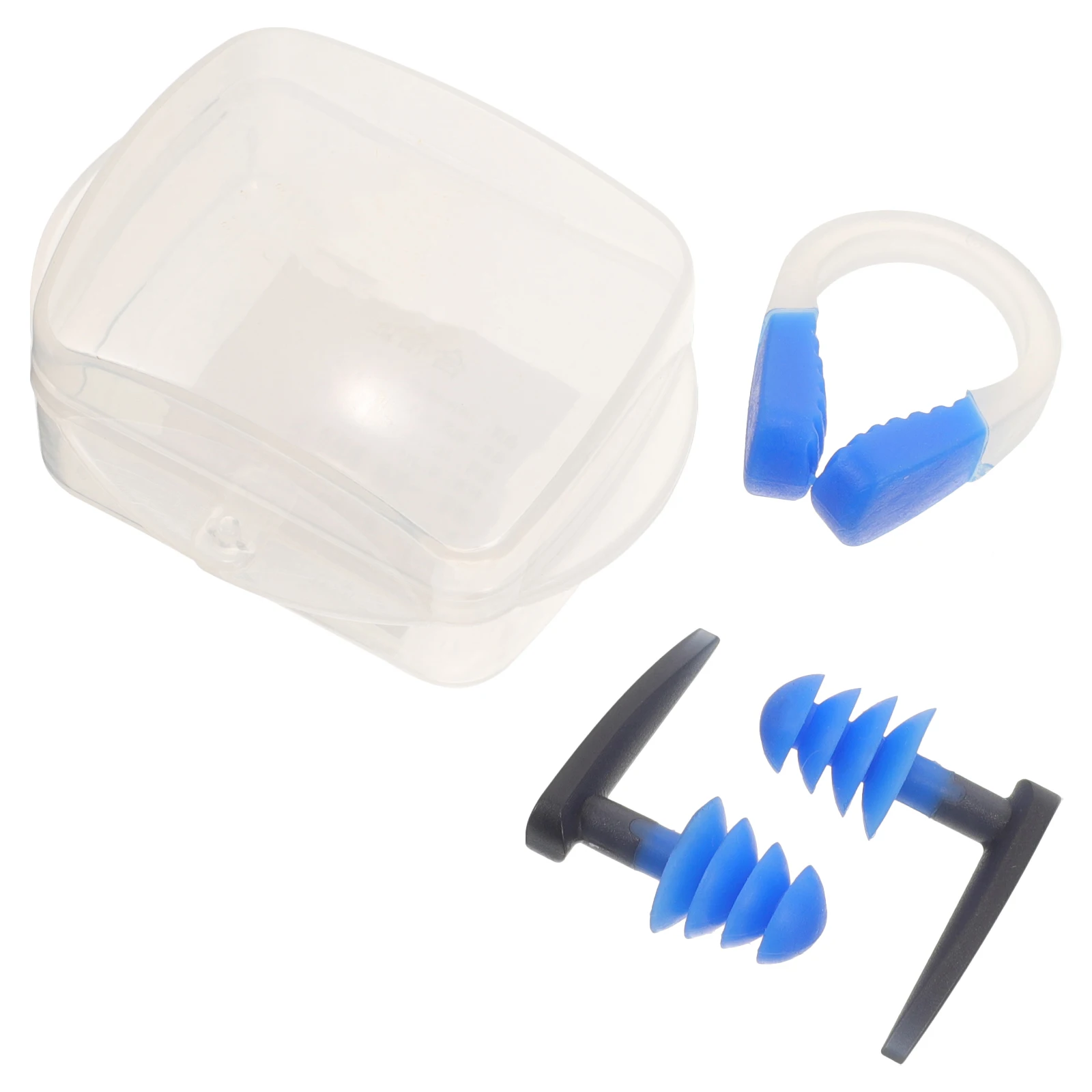 

Waterproof Ear Plugs Nose Clip for Swimming Bathing Diving Blue Set Kids Adults Silicone Design Swimmers Portable