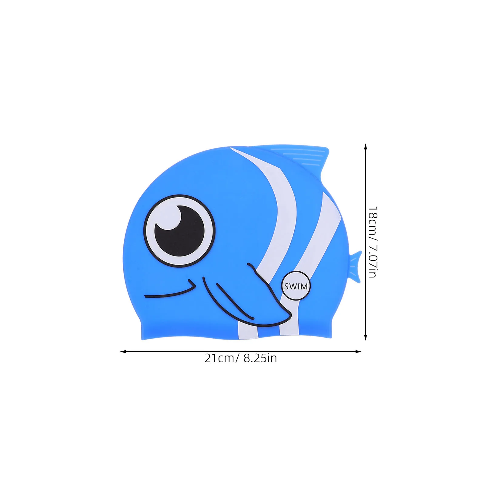 قطعتان من قبعات السباحة المصنوعة من السيليكون على شكل سمكة كرتونية لغطاء السباحة المقاوم للماء لحماية الشعر في حمام السباحة