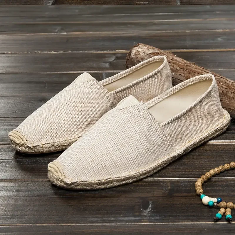 Men Women Canvas Shoes Lazy Loafers A Slip-on Men Breathable Comfortable Thick Sole Linen Shoes Soft Shoes Zapatillas De Deporte
