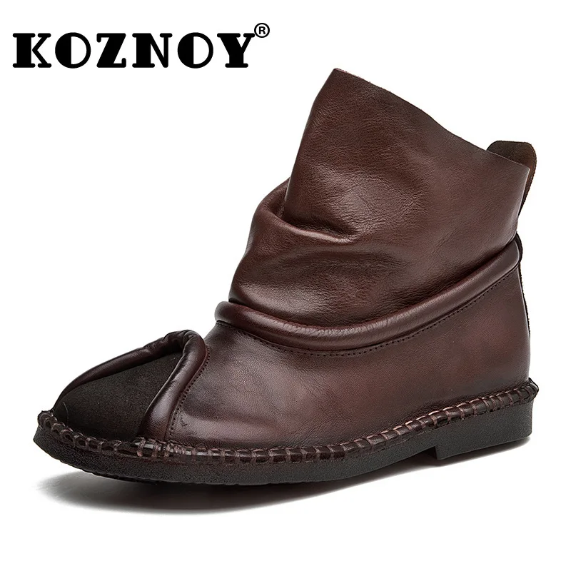 

Koznoy 2cm Cow Suede Genuine Leather Autumn ZIP Ladies Women Spring Boots Moccasins Chimney Loafer Fashion Ankle Booties Shoes