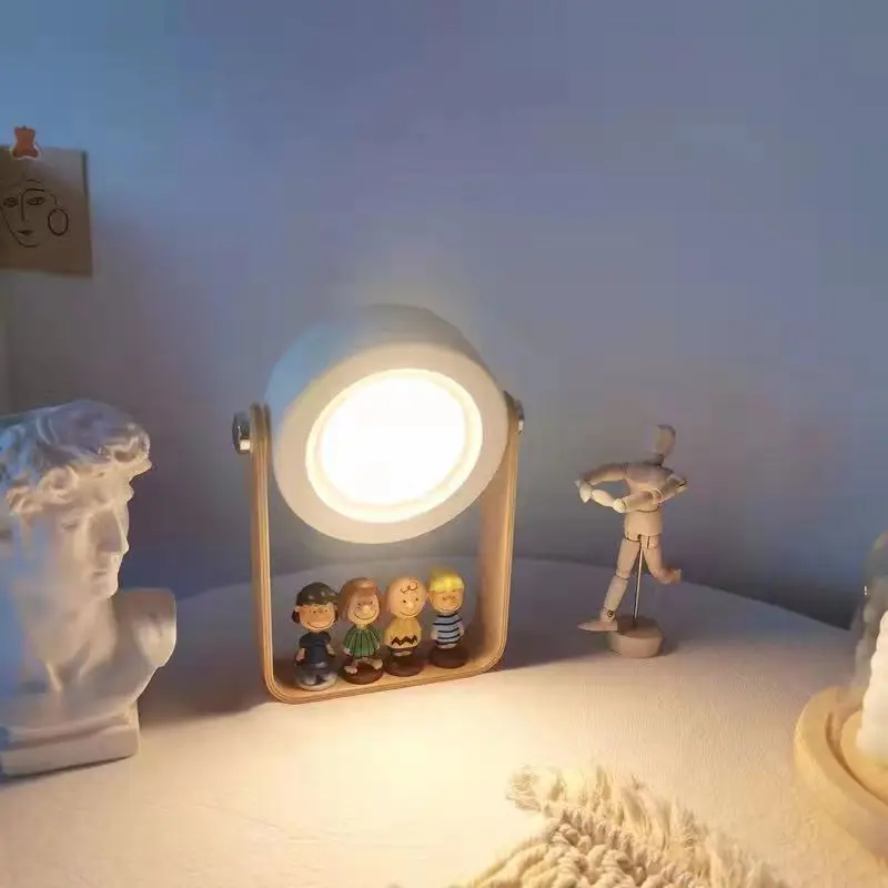 ShinyYing Folding Night Light, USB Rechargeable Lamp, 3-Color Dimming Bedside Decor Bedroom view 4