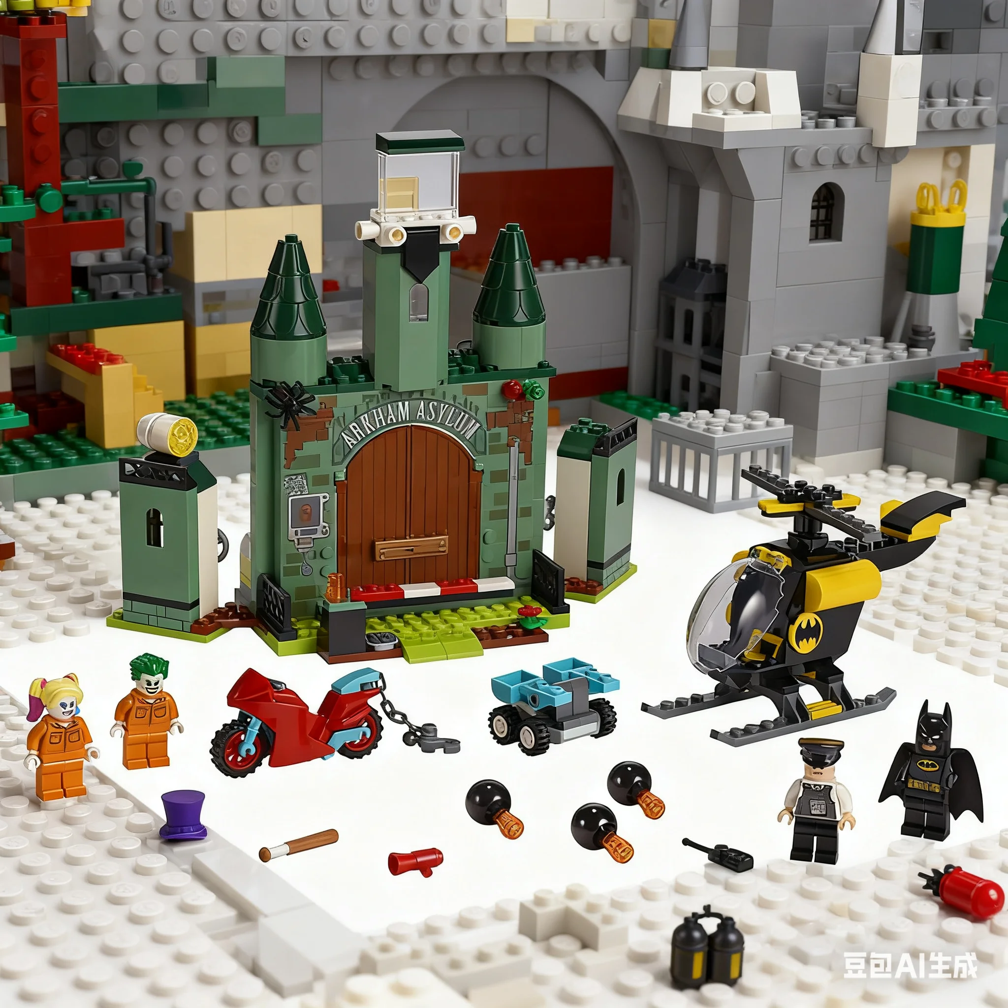 Lego bouwstenen 76138 Batman: The Joker Escape jongens en meisjes bouwen en monteren blokken kinderspeelgoedcadeaus