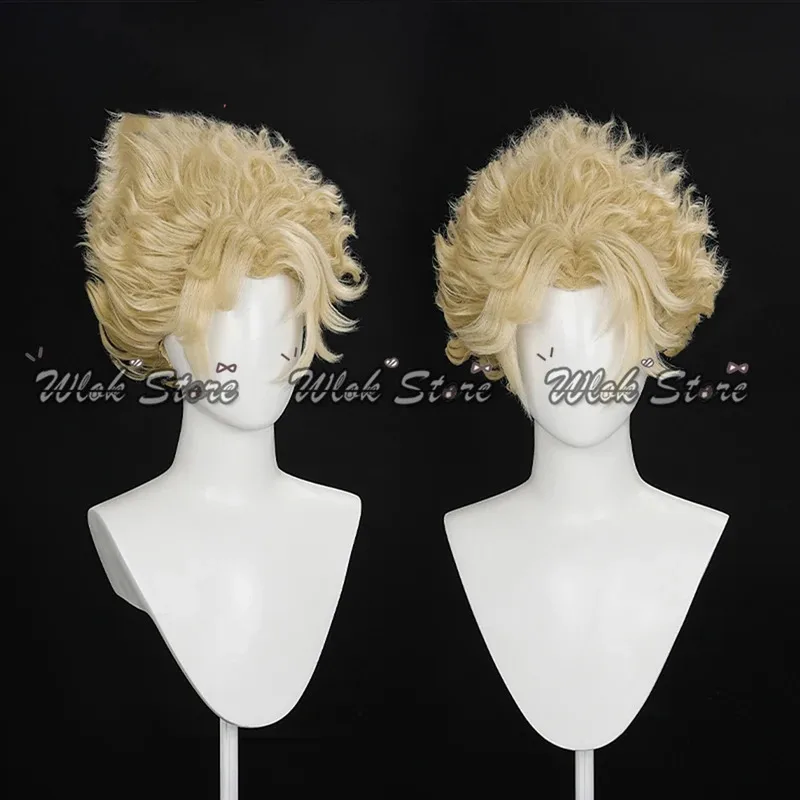 الهوية الخامس هولابالو مايك مورتون شعر مستعار تأثيري البهلوانية مجعد شقراء بيروكات صناعية الرجال امرأة هالوين حفلة لعب الأدوار اكسسوارات