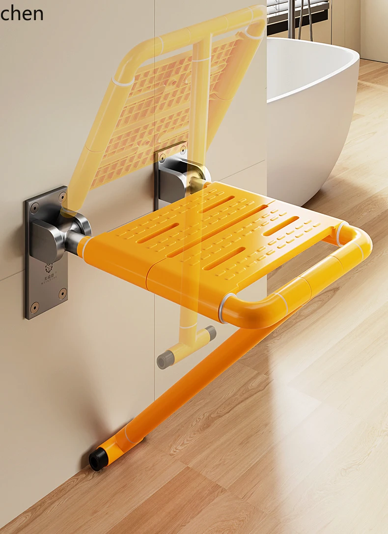 

ZML Bathroom Folding Stool Shower Seat Wall-Mounted Non-Slip Toilet Seat