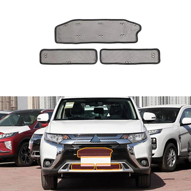 

3PCS Grille Insect Screening Mesh Front Grille Water Tank Protective Net for Mitsubishi Outlander 2106 2017 2018 2019 2020 2021