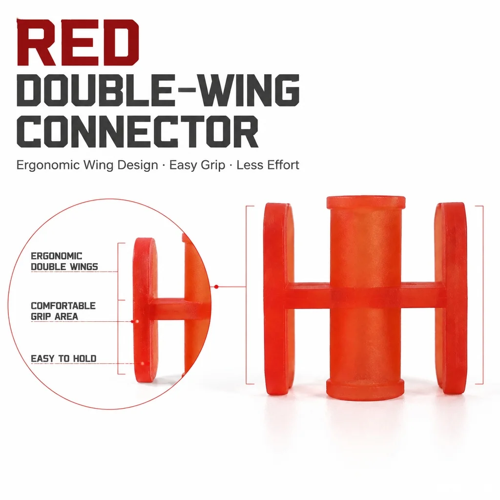 Standard Red Double Wing Syringe Connector Luer Lock Adaptor Sealed Sterile Packaging 20-100 PCS Easy Grip Firm Connection