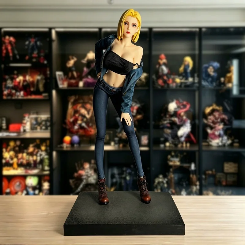 42CM Dragon Ball Android 18 Figure Gk Statue Pvc Collectible Model Desktop Ornament Case Decoration Anime Collection Gift