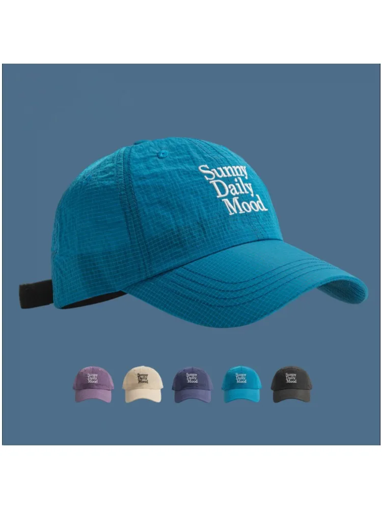 AliExpress NONE Baseball Cap Curved Brim Embroidered Letter Mesh Quick Dry Hat for Men Women Outdoor Travel Running Cycling Korean Fashion