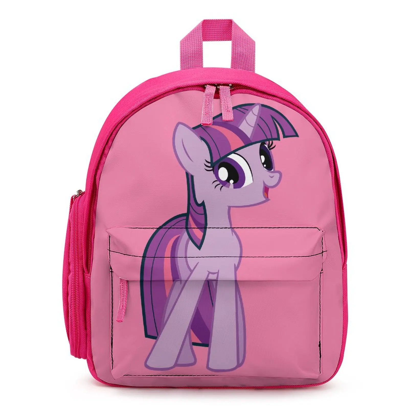 Diy Girl Pink Schoolbag Toddler Backpack Small Pocket Cute Backpack Custom Pony Cartoon Design Back-To-School Season