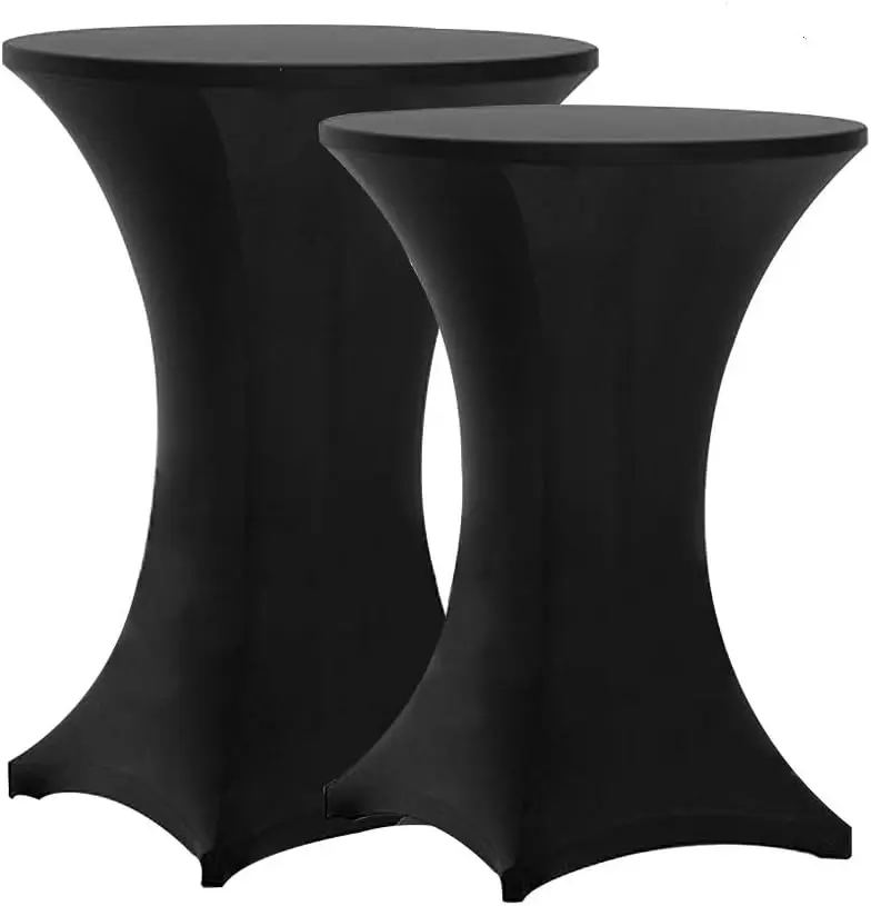 Highboy Spandex Cocktail Table Covers Black, Cocktail Table Spandex Covers, Fitted Stretch Cocktail Tablecloth for Round Tables