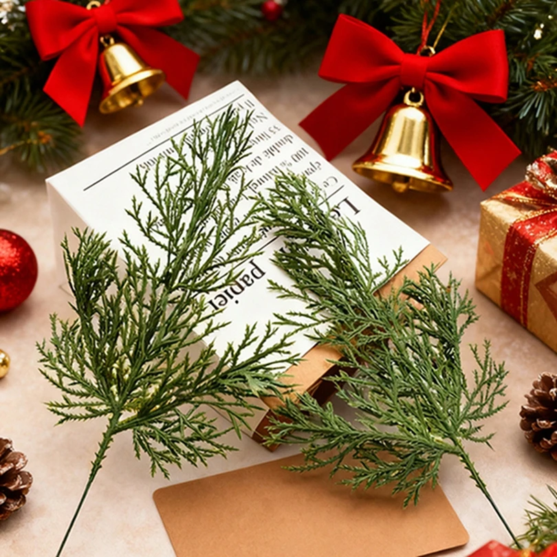 

5/10pcs Artificial Plants Leaves Christmas Home Living Room Decorative Prop Outdoor Material Ornaments Wedding Flowers Accessory