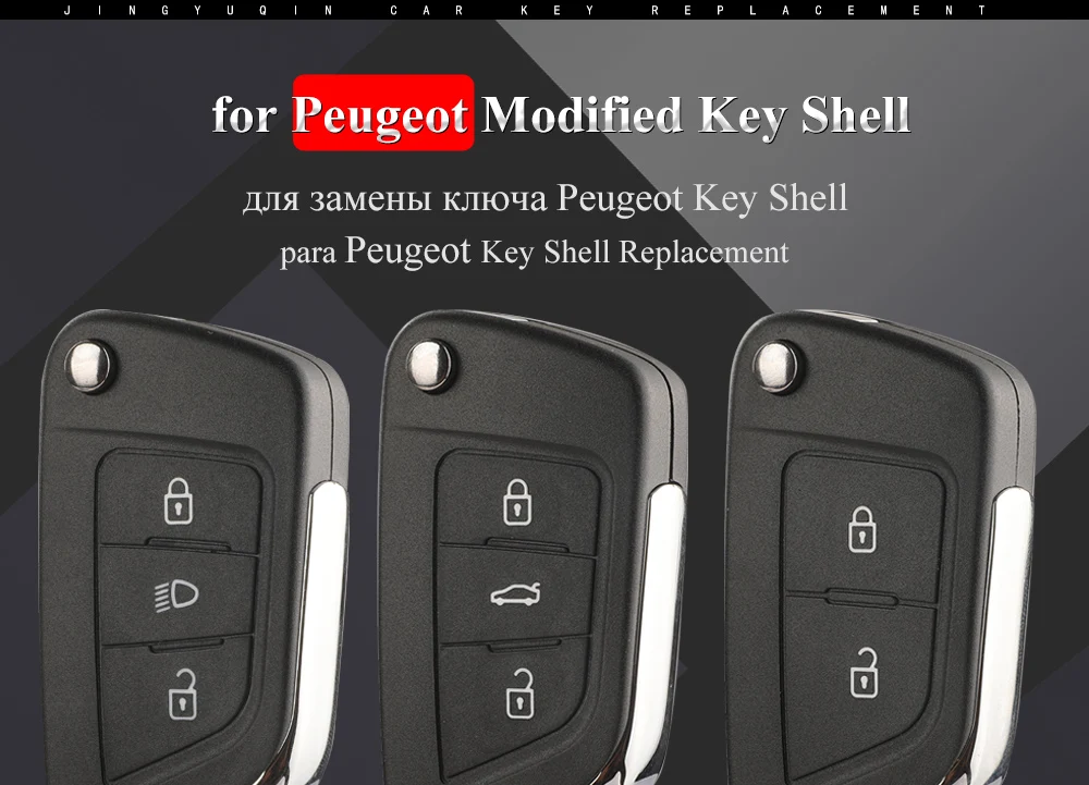 Jingyuqin Für Peugeot 107 207 307 407 306 308 408 508 3008 4008 Partner CE0523 CE0536 Modifizierte Filp Remote Auto Schlüssel Shell Fall – Detail 3