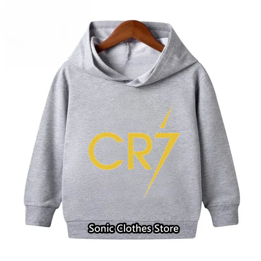 Football Star Ronaldo Hoodie Kids Clothes Boys Clothing Jersey Baby Girls Clothes CR7 Sweatshirt Children Marios Pokemon Tops