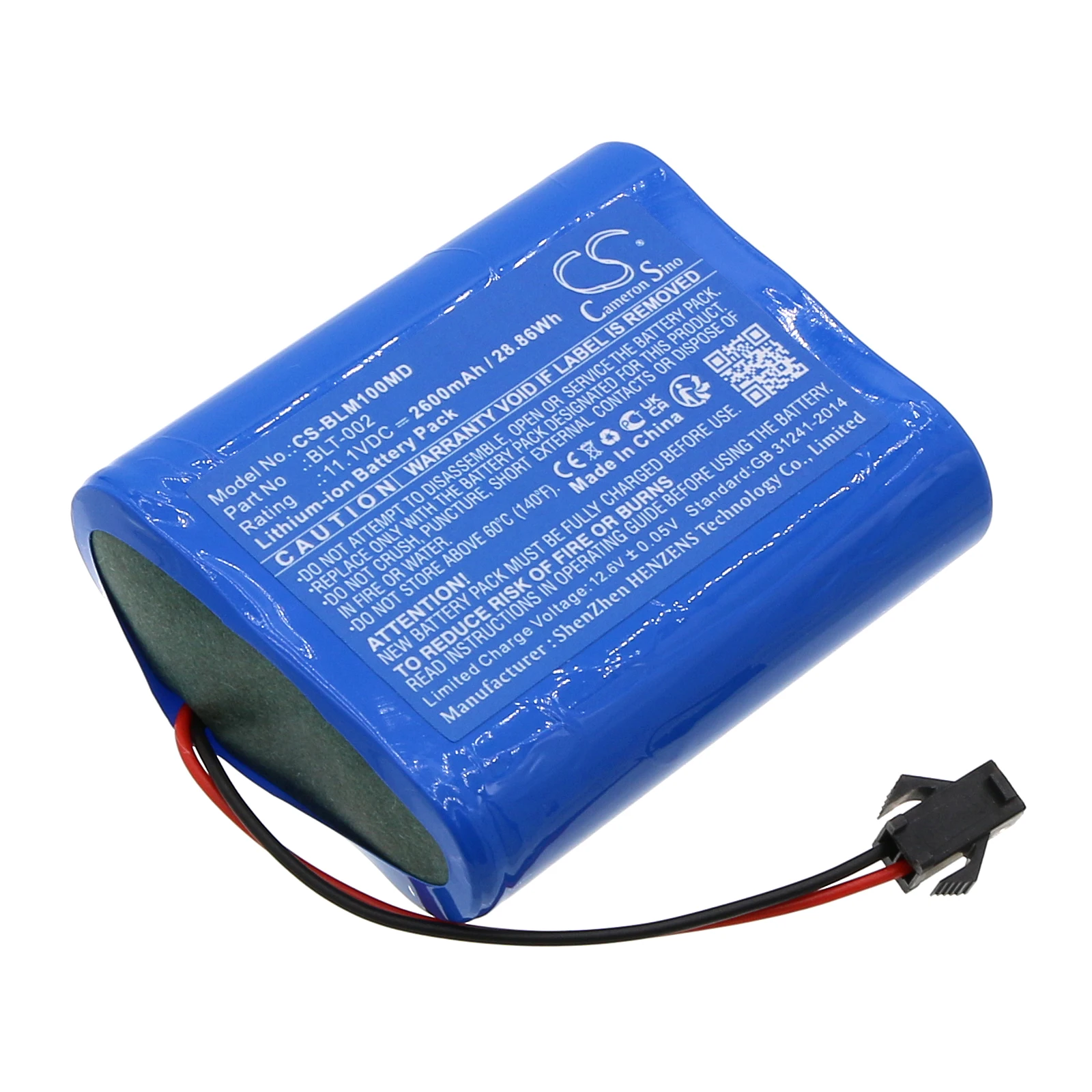

Сменный аккумулятор CS для Biolight BLT M1000 BLT-002 2600 мАч / 28,86 Втч
