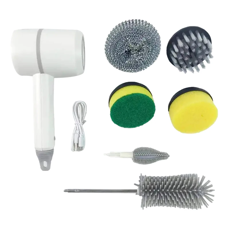 Factory Direct Sales Wholesale Price Multi-Functional Household Electric Cleaning Brush Variety of Brush Heads Can Be Replaced