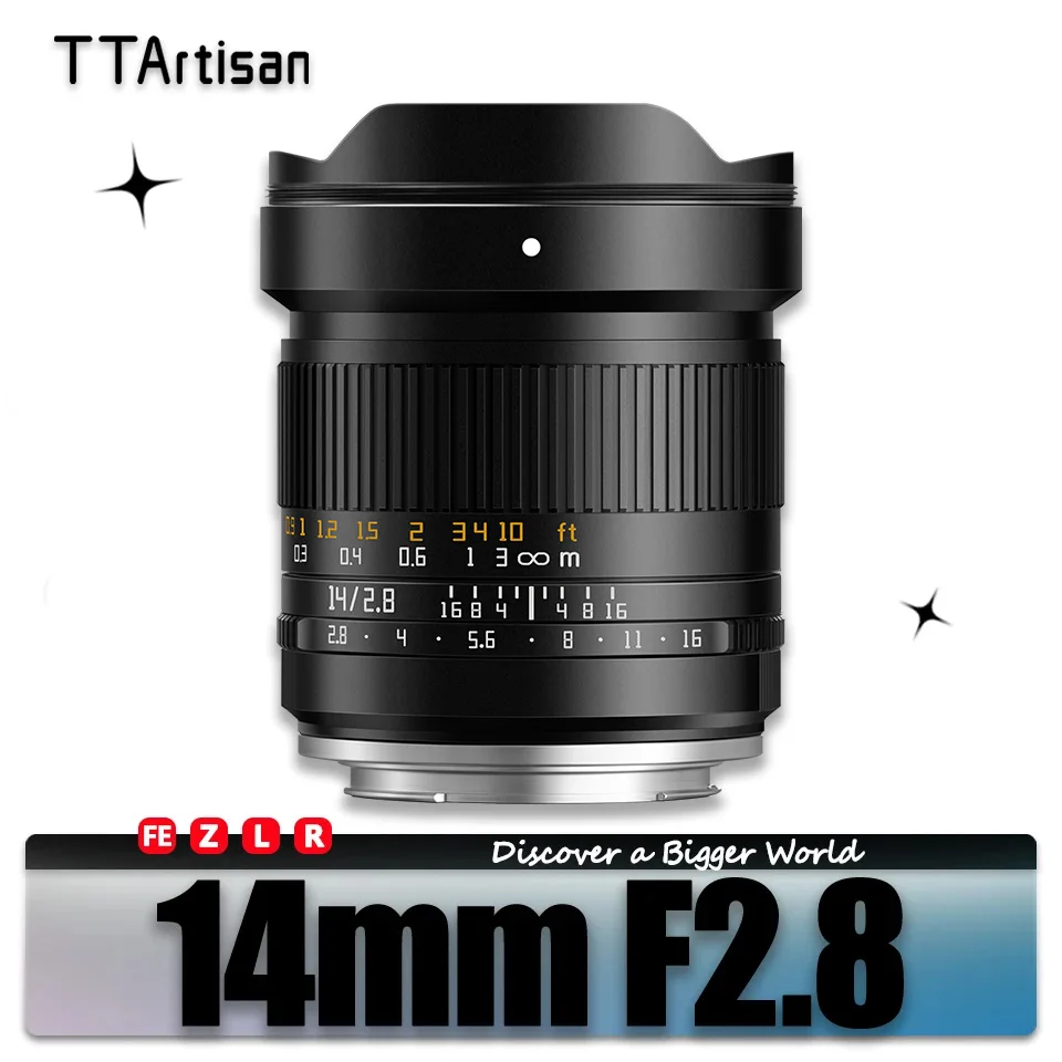 TTArtisan 14mm F2.8 ASPH. Full Frame Ultra Wide Angle Camera Lens for Starry Photography with Sony E Canon RF Nikon Z L-mount