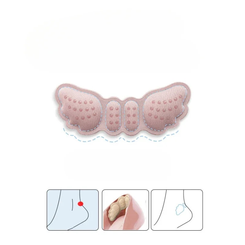 Comfort Shoe Sticker with Wings Glue Butterfly Sponge Heel with 4Dheel Sticker Anti Slip Wear-resistant Two in One Shoe  Sticker