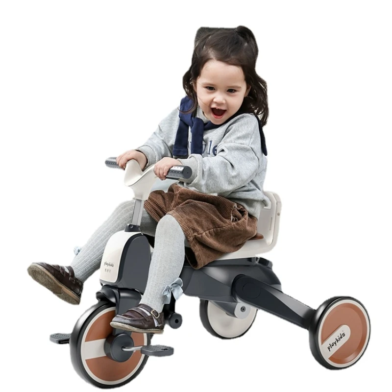 YY-Tricycle multifonctionnel bidirectionnel, pliable et portable, poussette pour bébé, marche pour bébé