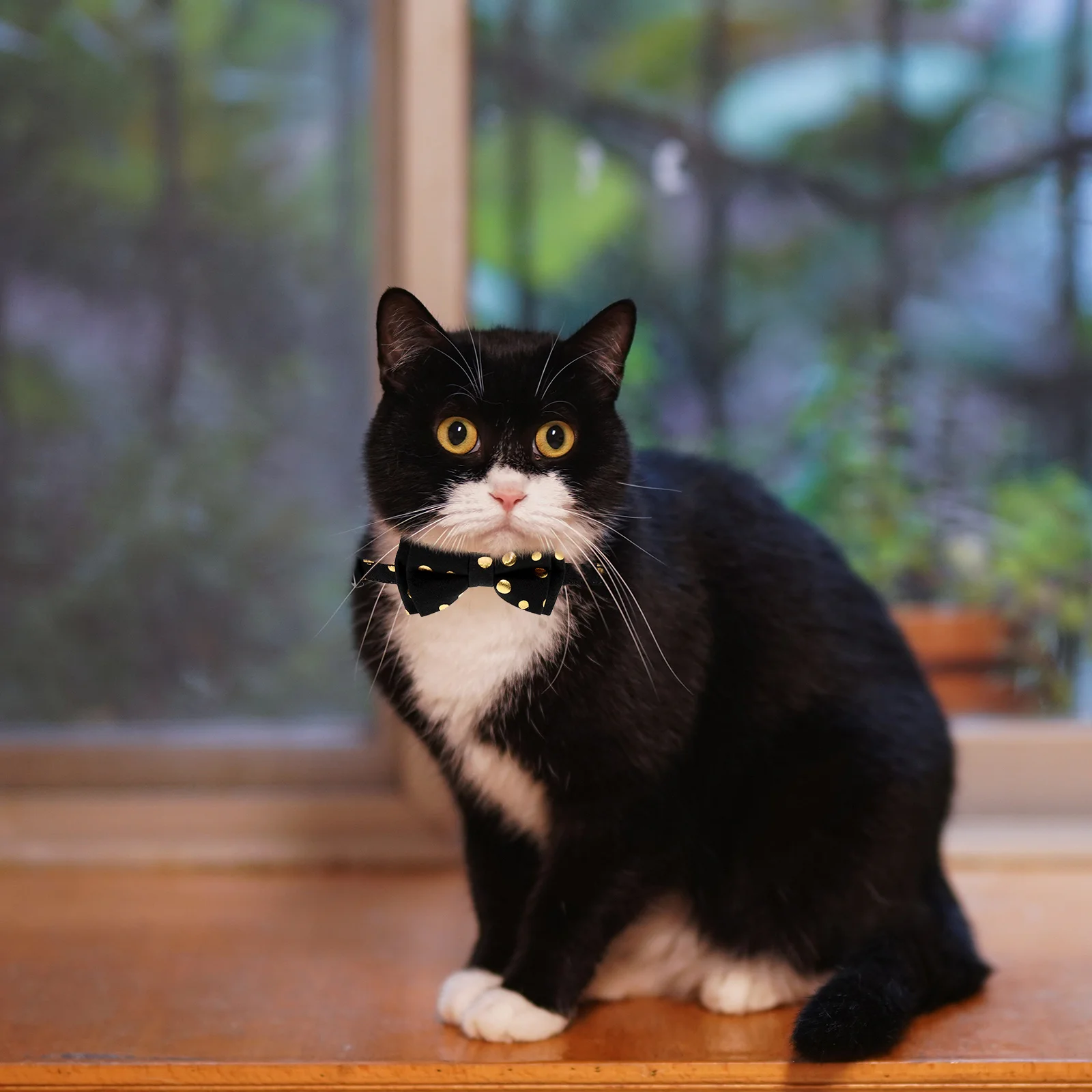 

Butterfly Bowknot Cat Collar Elastic Aluminum Adjustable Kitten Pet Adornment Bell Decorative Christmas Present Gift