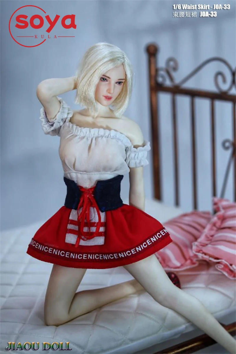 JOA-33 1/6 Soldatin Sexy Slim Off Shoulder Tube Top Taille Rock Modell fit 12 Zoll Bewegliche Action-figuren Körper Puppen Spielzeug