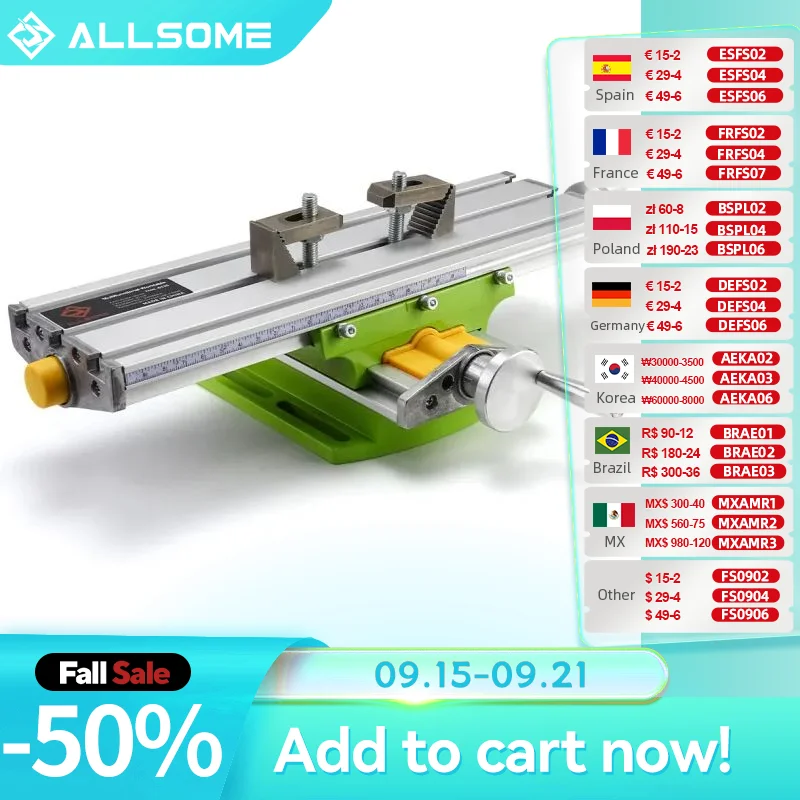 

ALLSOME MINIQ BG6330 Mini Precision Milling Machine Worktable Multifunction Drill Vise Fixture Working Table HT2829