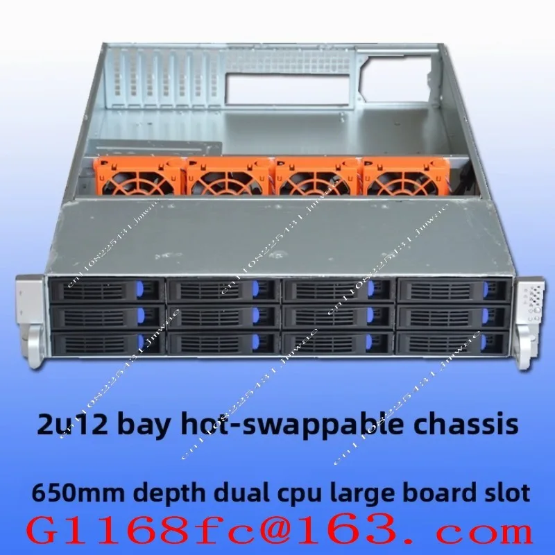 2U 12 Bay Hot Swappable Chassis, 2U Industrial Control Server Chassis, BZZ Dual CPU Large Board, Multiple Hard Drives