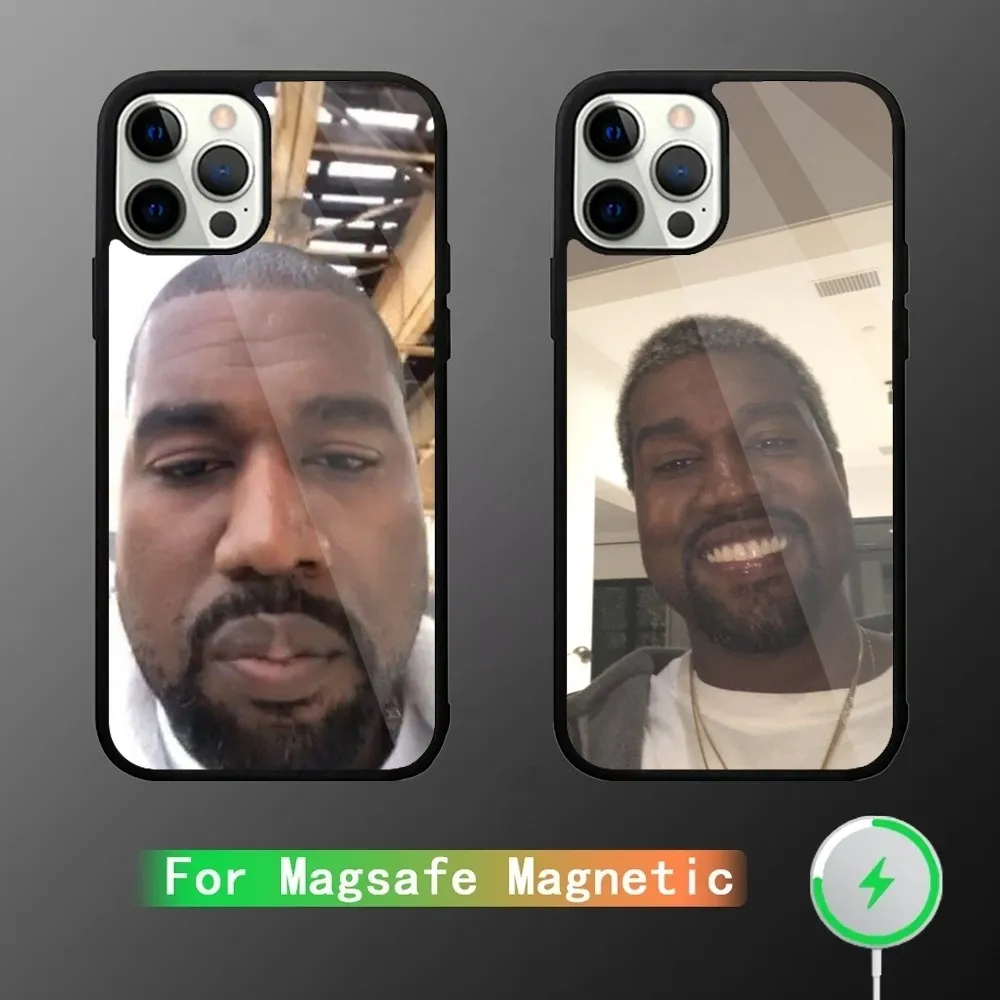 

K-Kanye W-West Funny Phone Case For iPhone 15,14,13,12,11,Plus,Pro,Max Mini Magsafe Magnetic Wireless Charging