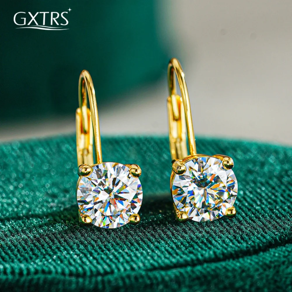 

GXTRS 1CT серьги-капли из настоящего муассанита для женщин, стерлинговое серебро 925 пробы, обручальные свадебные серьги-гвоздики, подарки, ювелирные изделия с покрытием 18 карат