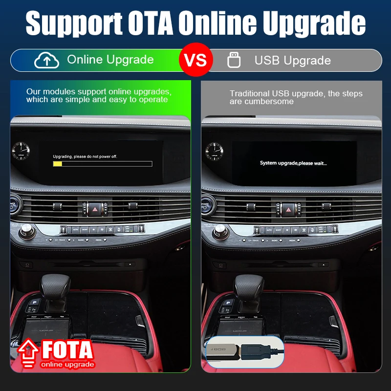 CarPlay اللاسلكي لكزس LS 2012-2022، مع Android Auto Mirror Link AirPlay Car Play Navigation USB وظائف