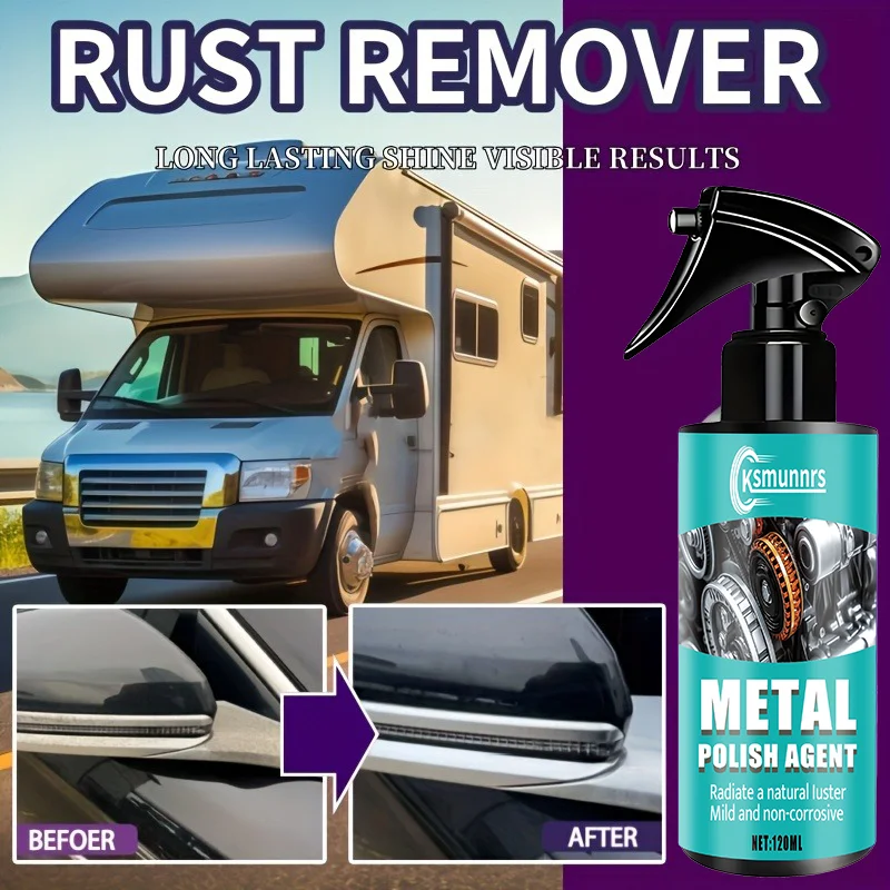 

Мощный набор для удаления ржавчины с металла для мотоцикла с полотенцем — спрей 120 мл для простого использования, идеально подходит для внутреннего и наружного автофургона