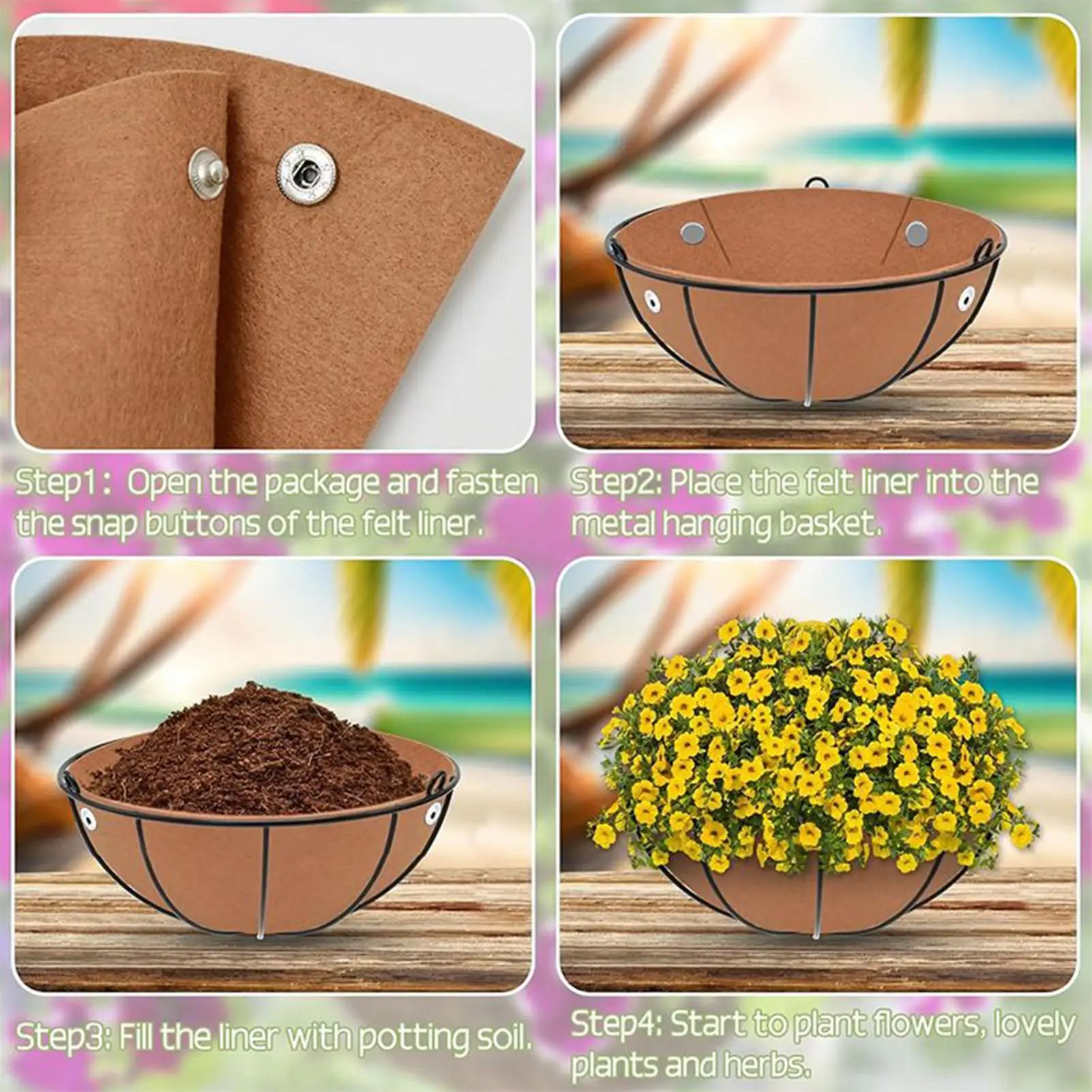 

Вкладыши для цветочных корзин, защита от птиц, предотвращение гнездования, сменные вкладыши для подвесных корзин для сада, парка, балкона, двора, веранды, патио