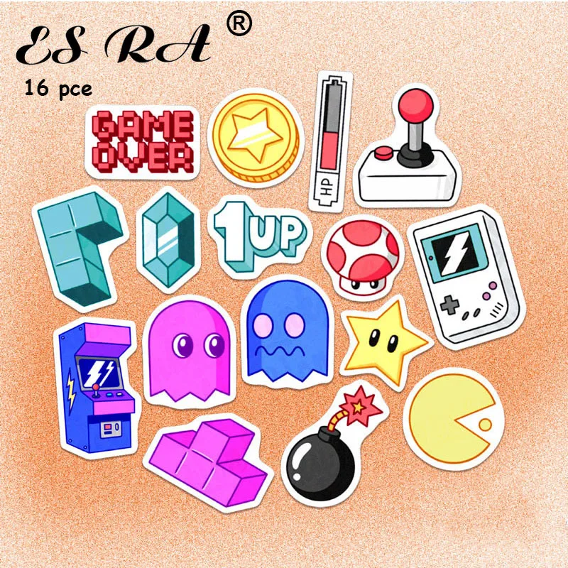 

16 Pcs/Set Anime Games Cartoon Stickers Waterproof Vinyl Decals Car Pegatinas for Luggage Laptop Bicycle Helmet Bottle Notebook