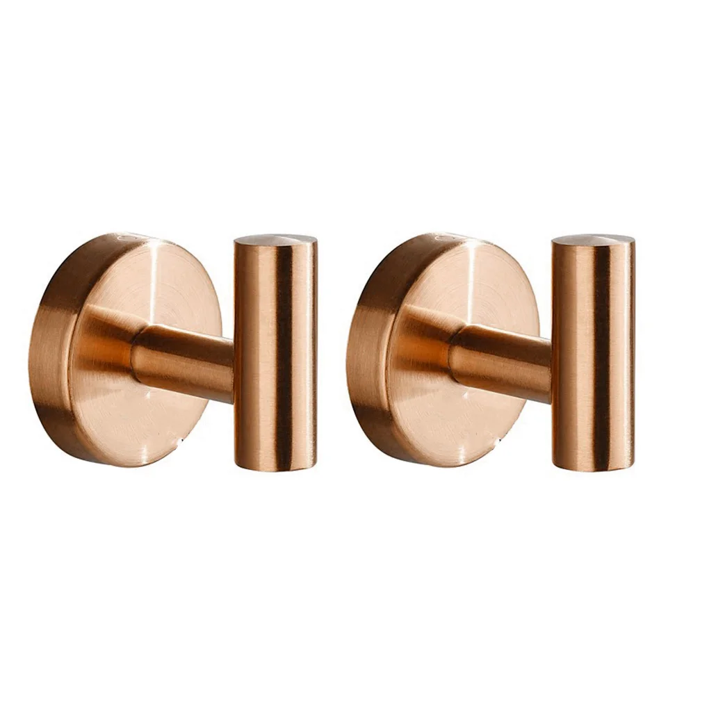 Bold And High Towel Hooks - Add Style To Bathroom Space Durable Stainless Steel Towel Hooks Self Adhesive Holder Rose gold bore