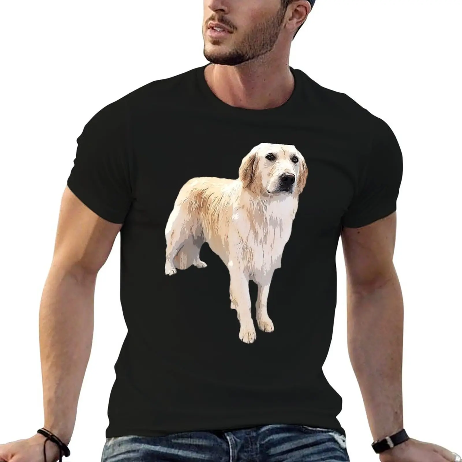

Golden Retriever Standing Beauty T-Shirt man t shirt heavy cotton t shirts for man slim fit T-Shirt