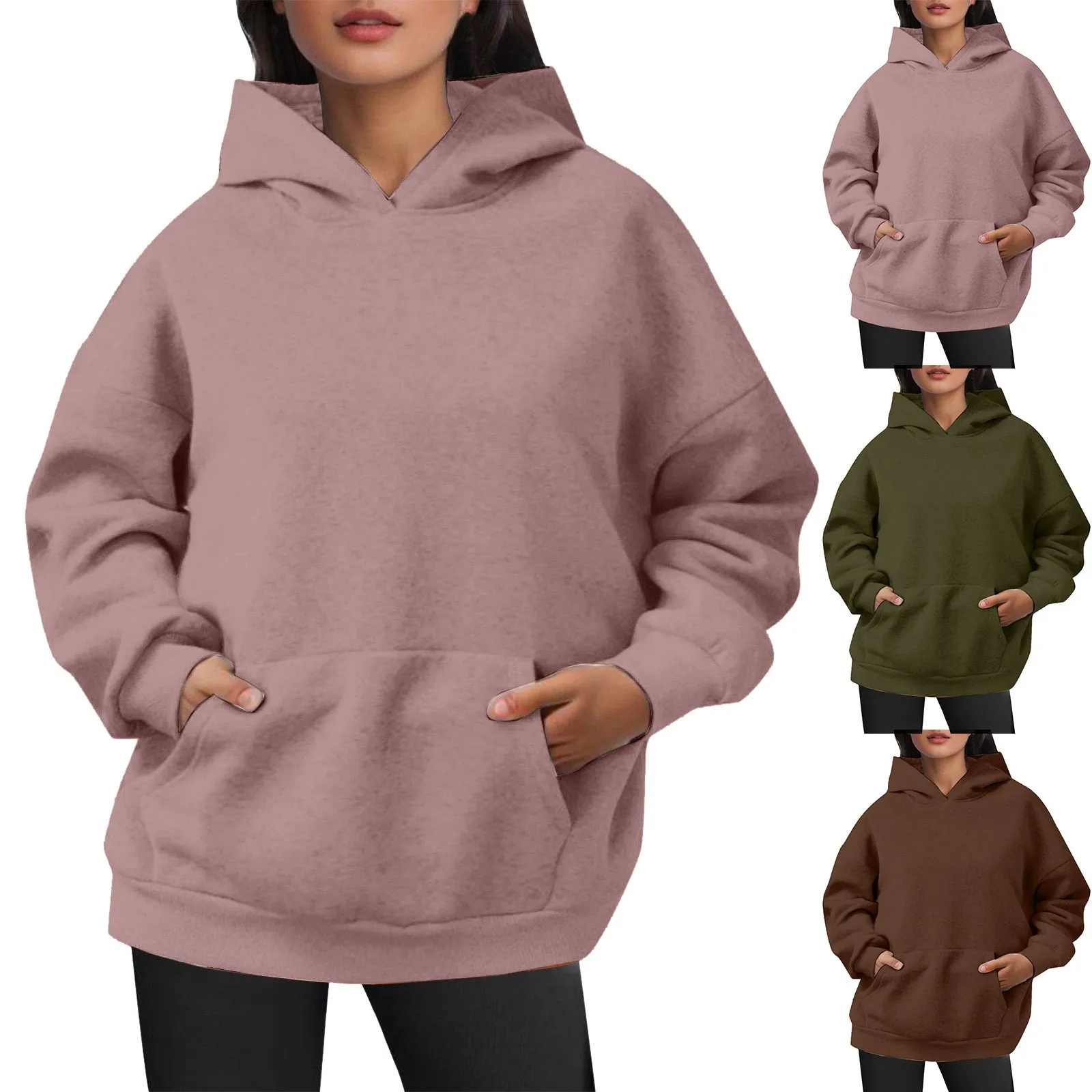 

Womens Oversized Sweatshirts Pullover Hoodies Artificial Short Velvet Funnel Neck Fleece Women Lightweight Pullover