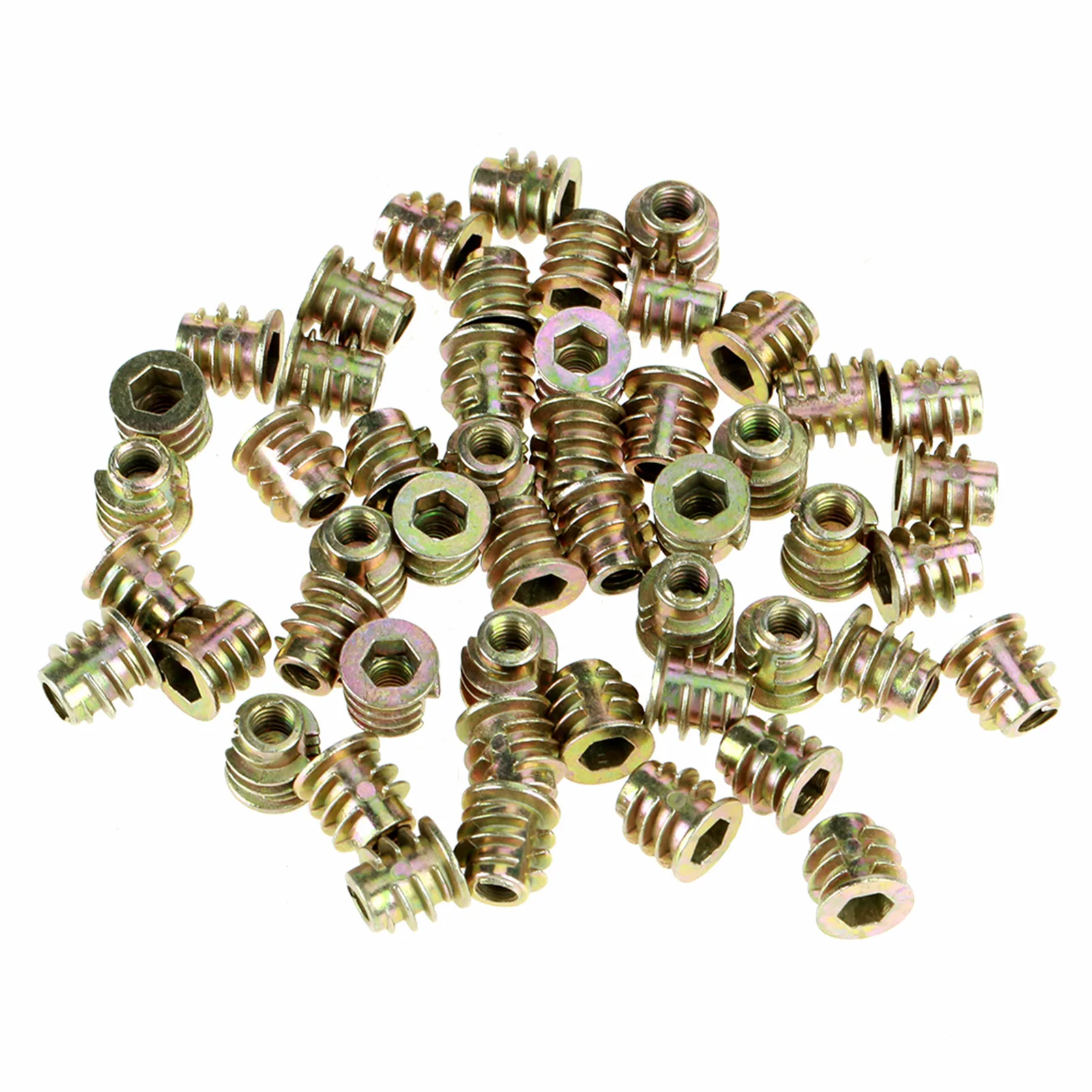 Hex Drive Head Nut Zinc Alloy Hex Nut M4*8mm Zinc Alloy Hex Drive Head Furniture Nuts Threaded for Wood Insert