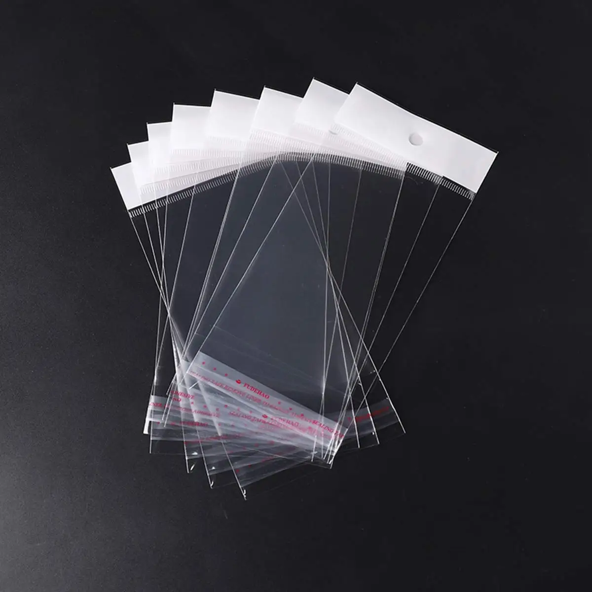 1000Pcs Clear Plastic Seal Bag Pouches Multi-size Usable Space Hanging Hole Self Adhesive Jewelry Crafts Display Packing Supplie